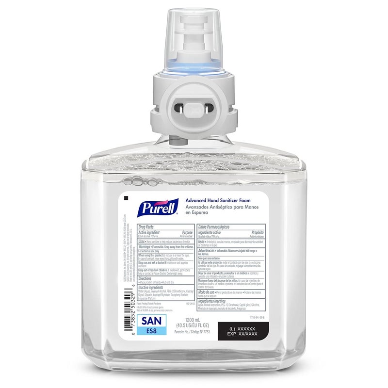 Purell Advanced Hand Sanitizer Foam, Clean Scent, 1200 mL Refill for ES8 Automatic Hand Sanitizer Dispenser (Pack of 2) - 7753-02 - Image 2